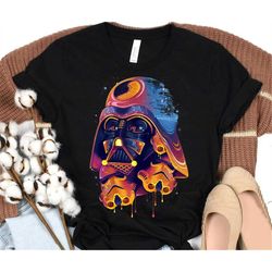 star wars darth vader trooper helmets psychedelic drip t-shirt, galaxy's edge trip,  disneyland star wars celebration di