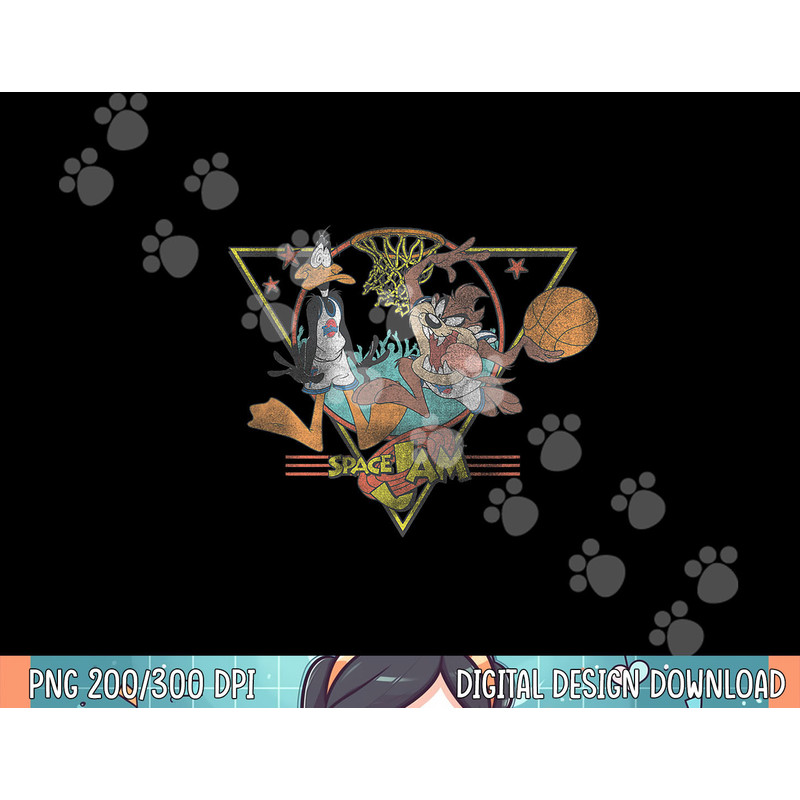 Space Jam Classic Taz And Daffy Vintage Basketball Logo T-Shirt.jpg