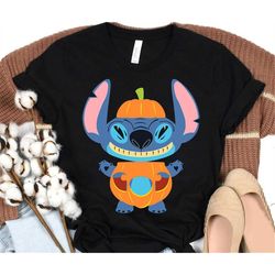 disney stitch pumpkin halloween t-shirt, lilo and stitch disneyland epcot halloween family vacation shirt, magic kingdom