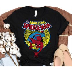 marvel amazing spider-man vintage comic graphic t-shirt, marvel shirt, disneyland epcot family vacation birthday shirt,