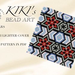 lighter cover pattern peyote pattern, bead pattern for bic maxi lighter cover red stars beading pattern in pdf