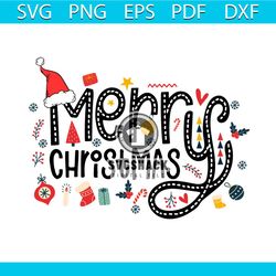 cute merry christmas svg, christmas svg, merry christmas svg, santa hat