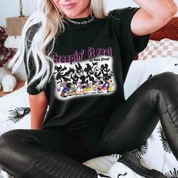 retro creepin it real on main street shirt, mickey and friends halloween shirt, mickeys not so scary, disney spooky seas