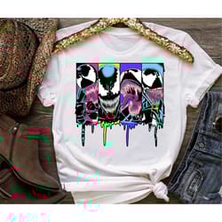 marvel venom colorful dripping comic panel t-shirt, marvel comic shirt, disneyland epcot family vacation birthday shirt,