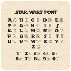 Star Wars Alphabet SVG, Star Wars Font SVG, Star Wars Letters SVG, Customize Gift Svg, Vinyl Cut File, Otf, Svg, Pdf, Pr