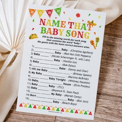Name That Baby Song Game Mexican Baby Shower, Mexican Fiesta Baby Shower Game Name Baby Song Guess Song Game Baby Shower
