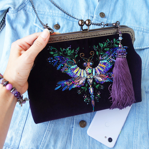 Dragonfly purple blue designer handbag 2.jpg