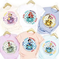 retro disney princess shirt, girl just wanna have fun shirt, disneyland shirt, disney trip shirt, disney besties shirt,