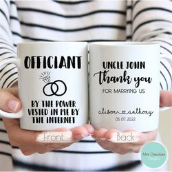 officiant 2 - custom wedding officiant gift, wedding officiant proposal gift, personalized wedding mug, thank you weddin
