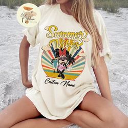retro disney summer shirt, mickey and friends summer shirt, disney summer vibes, disney summer mode, family vacation tee
