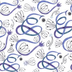 Seamless pattern Blue comets White background