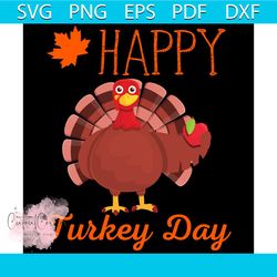 happy turkey day svg, thanksgiving svg, thankful svg, maple leaf svg, 1st thanksgiving svg