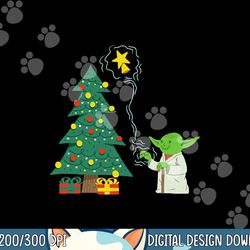 star wars holiday yoda decorates christmas tree png, sublimation copy