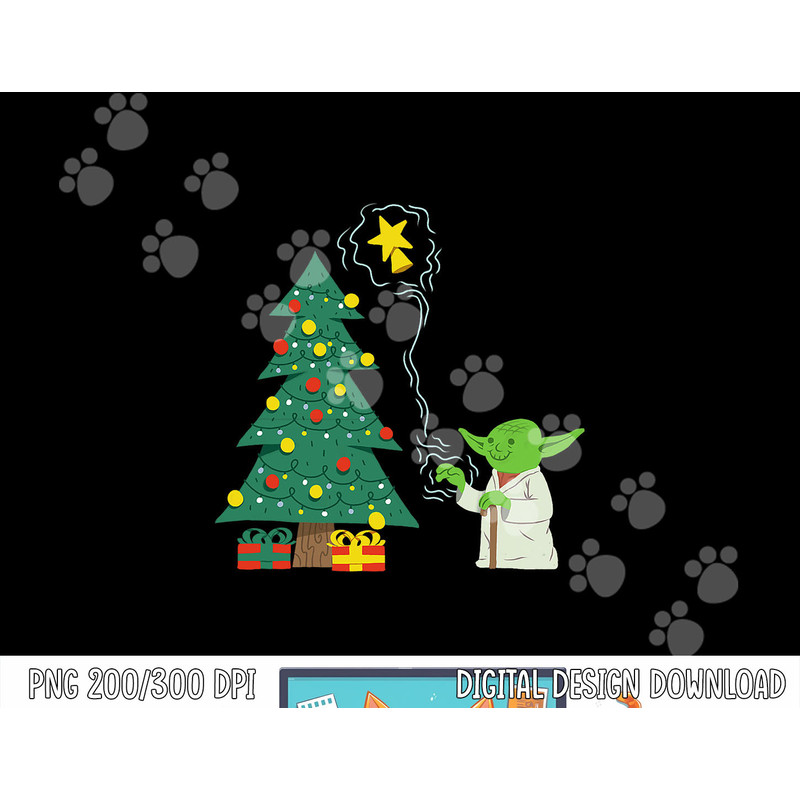 Star Wars Holiday Yoda Decorates Christmas Tree png, sublimation copy.jpg
