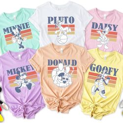 retro mickey and friends summer shirts, disney summer vibes tshirt, vintage disney shirt, disney trip shirt, disney fami