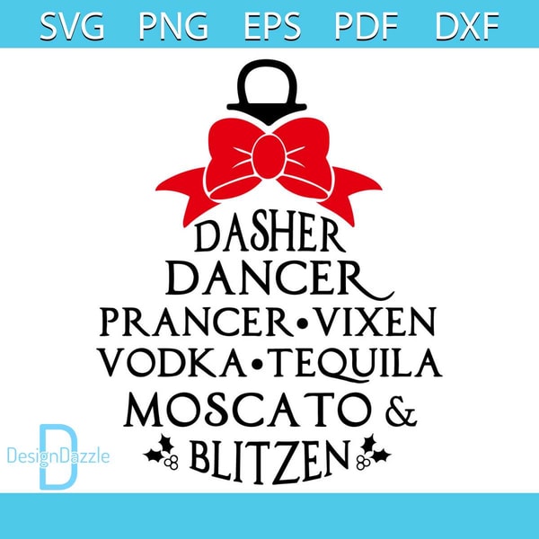 Prancer Svg Dasher Dancer Prancer Vixen Vodka Tequila Svg, Christmas Svg | Inspire ...