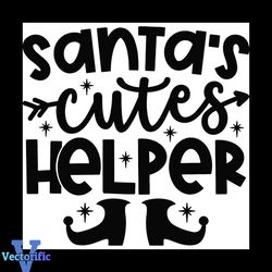 Santa Cutes Helper Svg, Christmas Svg, Santa Claus Svg, Elf Hat Svg