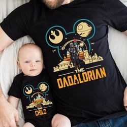 retro the dadalorian and the child shirt, dadalorian and son, retro star wars shirt, disney fathers day, disney dad shir