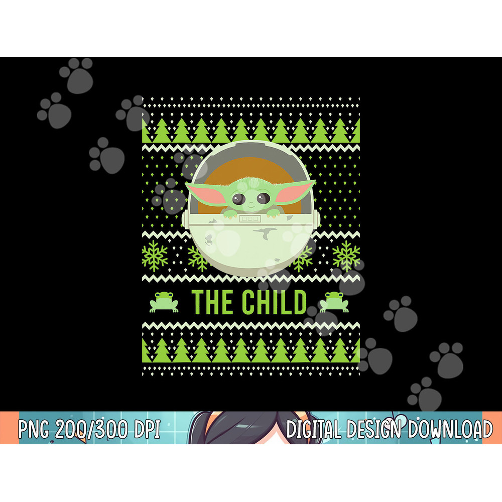 Star Wars The Mandalorian The Child Christmas Sweater Style png, sublimation.jpg