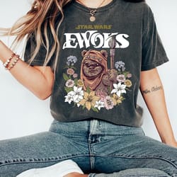 star wars ewok disney shirt, ewok disney shirt, disney ewok floral, cute ewok t-shirt, vintage ewok tee, vintage star w