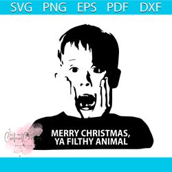 merry christmas ya filthy animal svg, christmas svg, kevin home svg