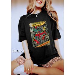marvel spider-man comic book shirt, amazing spiderman avenger superhero, vintage spiderman shirt, marvel avengers, spide