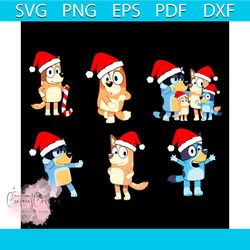 bluey christmas family svg, christmas svg, bluey matching svg, bluey svg