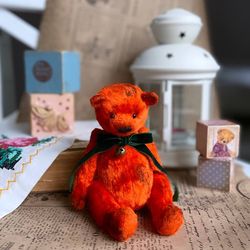 Antique Teddy Bear, Small Antique Teddy Bear, Stuffed Toy Bear, Handmade teddy Bear, Collectible toy.