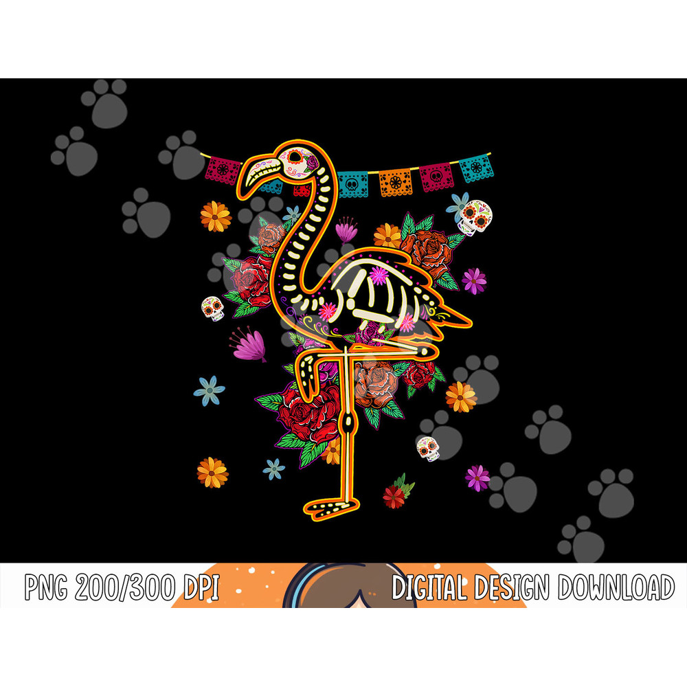 Sugar Skull Mexican Flamingo Bone Halloween Day Of Dead png, sublimation copy.jpg
