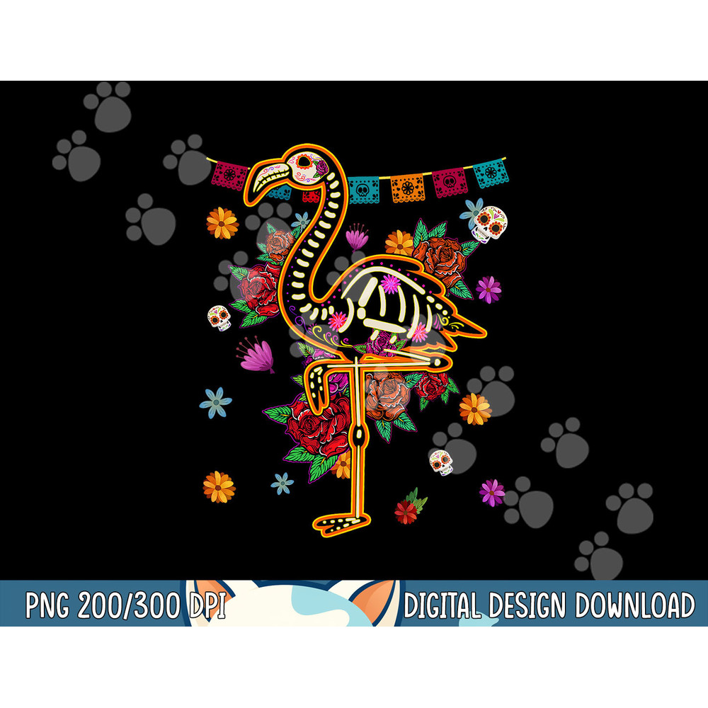 Sugar Skull Mexican Flamingo Bone Halloween Day Of Dead png, sublimation copy.jpg