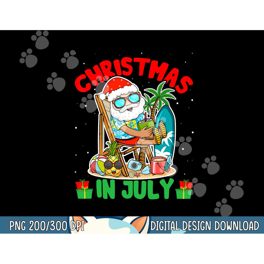 Summer Christmas in July - Tropical Santa Surfing Hawaiian png, sublimation copy.jpg