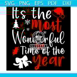 it's the most wonderful time of the year svg, christmas svg, xmas tree svg, xmas hat svg