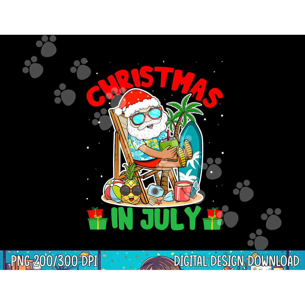 Summer Christmas in July - Tropical Santa Surfing Hawaiian png, sublimation copy.jpg