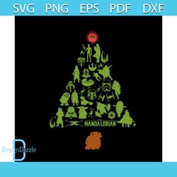 star wars the mandalorian holiday christmas tree svg, christmas svg