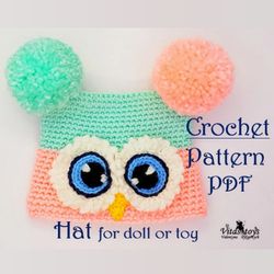 Crochet hat toy Crochet clothes cap Tilda doll pattern