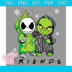 friend grinch and jack skellington christmas svg, christmas svg