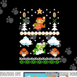 super mario mario goomba ugly christmas sweater png, sublimation png, sublimation copy