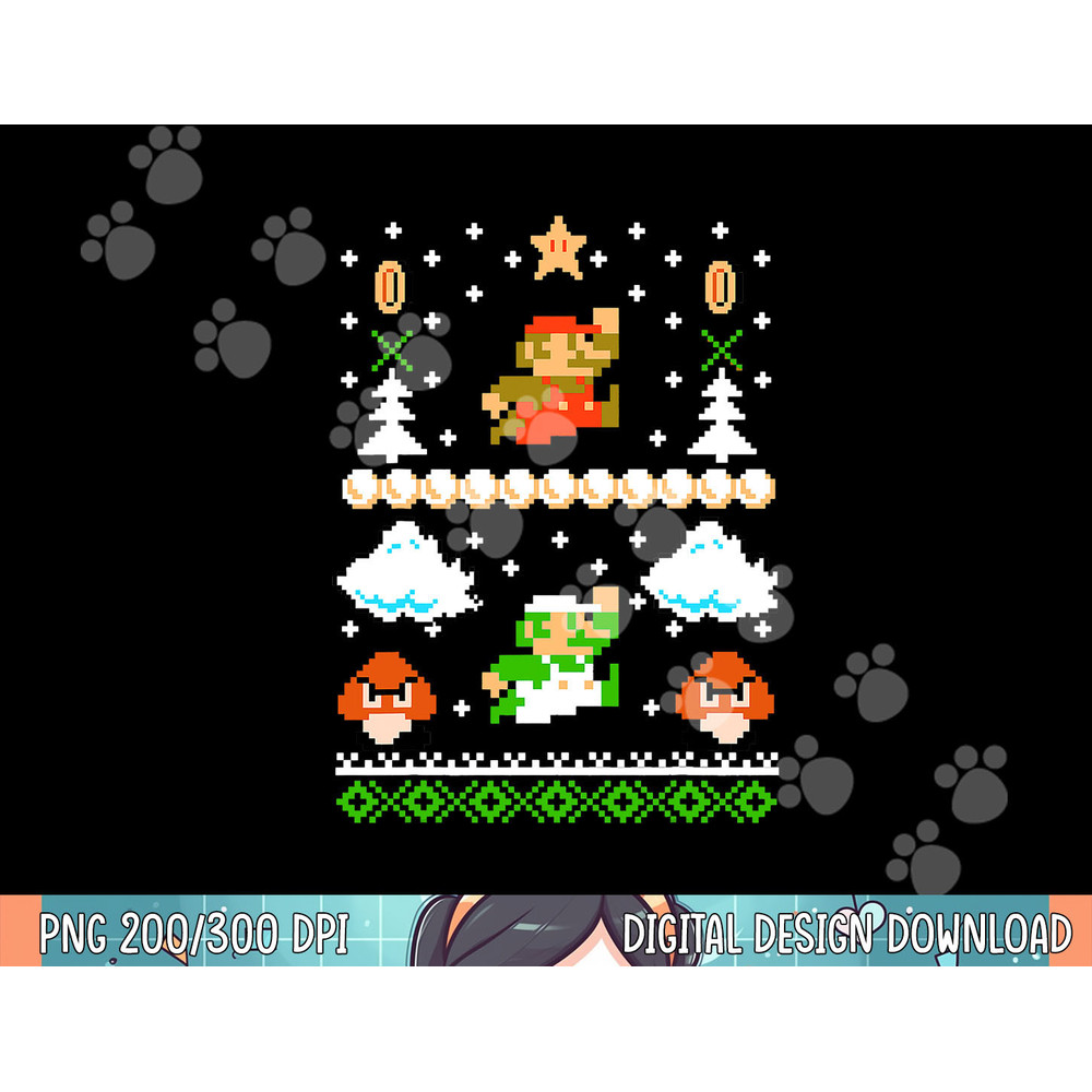Super Mario Mario Goomba Ugly Christmas Sweater png, sublimation png, sublimation.jpg