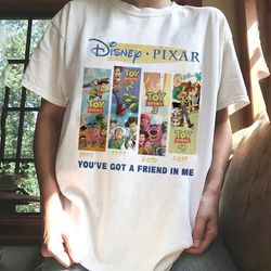 vintage disney pixar toy story you've got a friend in me shirt, retro disney toy story characters shirt, disney family v