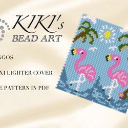 lighter cover pattern peyote pattern, bead pattern for bic maxi lighter cover flamingos beading pattern in pdf