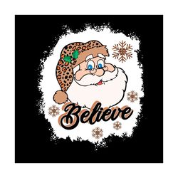 santa cowboy christmas leopard believe svg, christmas svg, santa claus