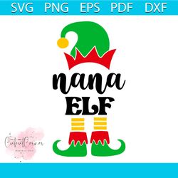 nana elf svg, christmas svg, xmas svg, nana svg, unique design svg, elf svg