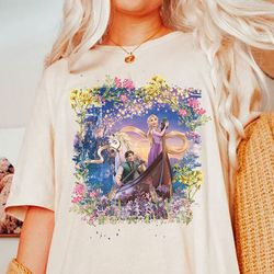 vintage disney tangled rapunzel floral shirt, disney princess shirt, princess rapunzel flynn rider, lost princess shirt,