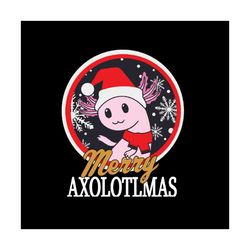 merry axolotlmas svg, christmas holiday gift, axolotl santa hat svg, christmas svg