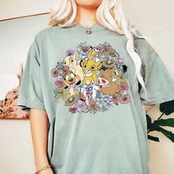 vintage floral lion king shirt, timon and pumbaa shirt, floral disney shirt, disney woman shirt, simba nana shirt, hakun