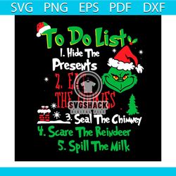 grinch to do list svg, christmas svg, santa hat svg, grinch face svg, funny grinch