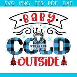 Baby It's Cold Outside Png, Christmas Png, Xmas Png, Xmas Tree Png, Cold Png, Buffalo Plaid Png