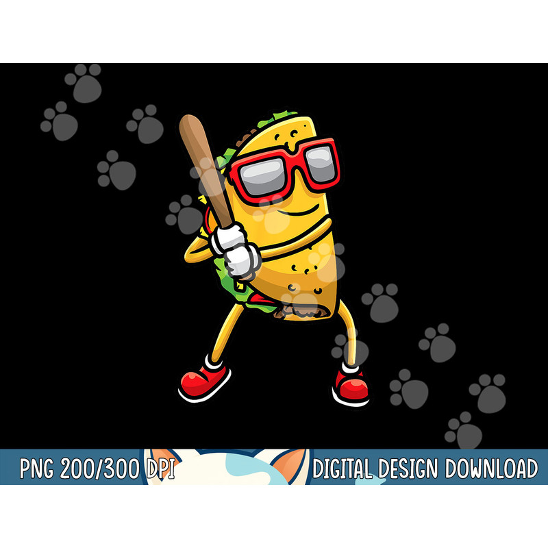 Taco Playing Baseball Mexican Cinco De Mayo Kids Men png, sublimation.jpg
