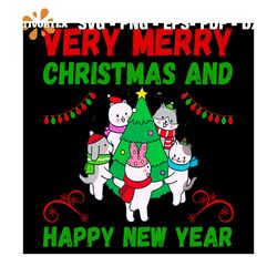very merry christmas and happy new year svg, christmas svg, happy new year svg