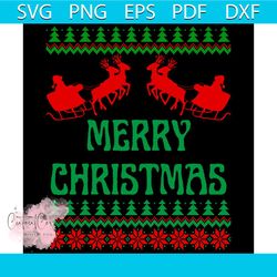 merry christmas svg, christmas svg, xmas svg, santa sleigh svg, christmas gift svg, reindeer svg